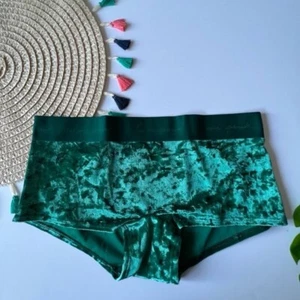 Victoria’s Secret PINK Velvet Logo Boyshort Panty Green XL NEW - Picture 1 of 5
