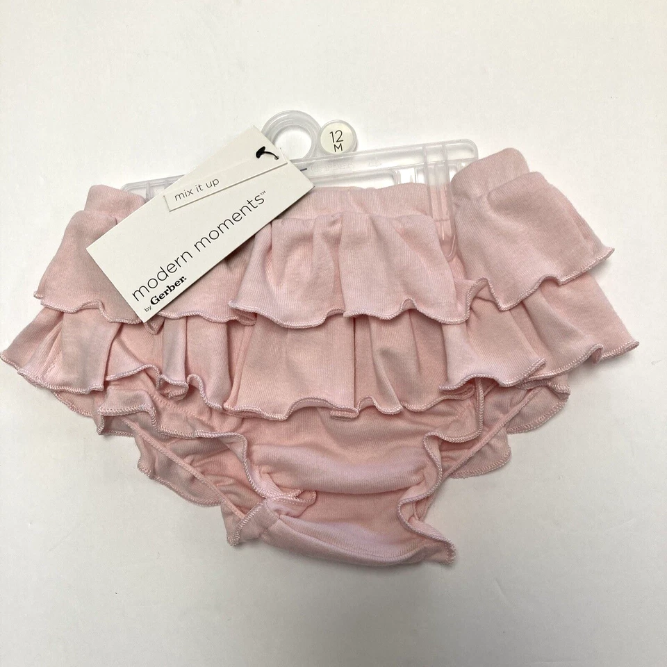 Gerber Baby Diaper Cover 12 Month Ruffle Pink Modern Moments