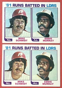 x2) 1982 Topps #163 Mike Schmidt/Eddie Murray '81 corre bateado en LDRS EX-NM - Imagen 1 de 2