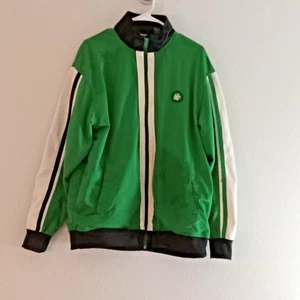 Southpole Signature Series Track Jacket Men Large Green White Striped Full Zip - Picture 1 of 4