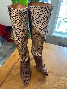 Justfab Steal My Heart Animal print High Heel Boot Size 9 NWOB - Picture 1 of 5