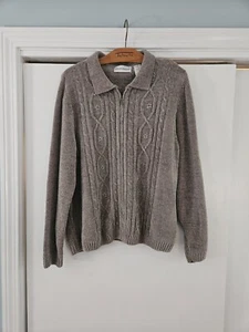 Women's Alfred Dunner Long Sleeve Chenille Green Cardigan 1X Sweater - Picture 1 of 8