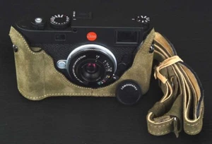 LUIGI LODEN GREEN TENDERLY CASE to LEICA M11+GRIP,PROTECTIVE REAR DOOR,STRAP,DHL - Picture 1 of 8