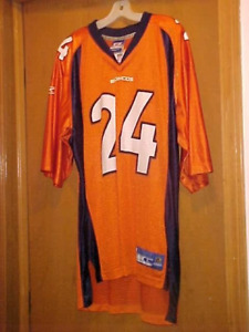NEW Men's ORANGE Reebok Denver Broncos Champ Bailey jersey, SIZE XL Length + 2