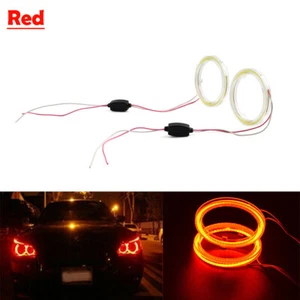 70mm Car DRL Fog Headlights CO Angel Eyes Halo Ring LED Light Universal 12V Red - Picture 1 of 9
