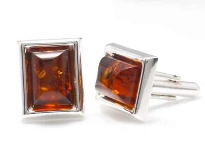 ELEGANTES GEMELOS NTURAL BÁLTICO ÁMBAR PLATA ESTERLINA 925  Foto 1 de 4