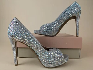 Thalia Sodi Landon Embellished Platform Pumps Womens 8 M Silver Shoes NWB - Picture 1 of 12
