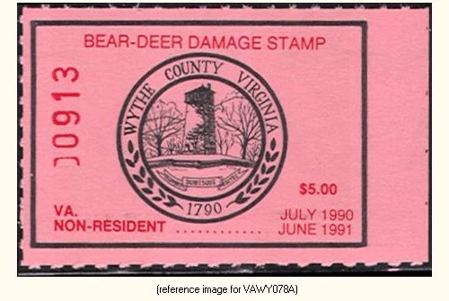 D2K Virginia - Wythe 1990 $5.00 (sm serial num) - Image 1 of 1