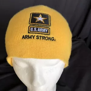 US Army Strong Knit Winter Beanie Cap • Yellow - Picture 1 of 4