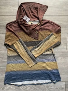 Suéter túnica One World para mujer marrón tejido cuello capucha - talla grande NUEVO CON ETIQUETAS NUEVO - Imagen 1 de 9