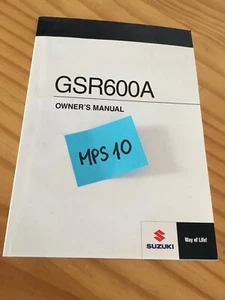 Suzuki GSR600A L0 2010 GSR600 Manual Mantenimiento Conductor Propietario Moto - Imagen 1 de 8