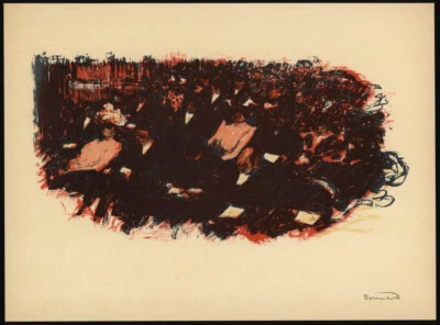 Firmada a mano por Pierre Bonnard, litografía original “Au Theatre”, con certificado de autenticidad. Foto 1 de 4