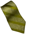 Vintage Don Loper California Tie Wide Green Stripe 100% Silk Necktie Designer