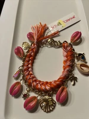 Pulsera trenzada Betsey Johnson Puka Shell Charm nueva con etiquetas $58 Foto 1 de 4