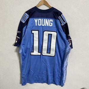 Reebok Tennessee Titans Jersey Vince Young #10 Stitched Sleeve Logo Sz 58