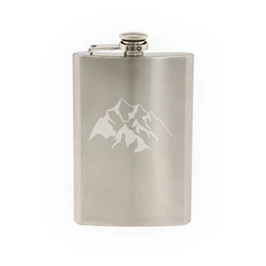 Landscape Decor - Mountain Range Silhouette Shadow Version 2-8 oz etched flask - Bild 1 von 1