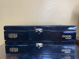 CIGAR Box Casa Cuevas Gordo Connecticut  EMPTY  Black  Wooden Crafts lot of 2 - Picture 1 of 7