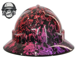 Custom Hydrographic Safety Hard Hat SKULL CANDY PRO CHOICE WIDE BRIM - Picture 1 of 4