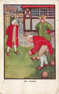 LAWN BOWLING UK A/S RM HALLOCK c1910 VINTAGE POSTCARD 093024 T - Picture 1 of 2
