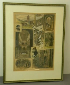 Colorierter Holzstich, Darstellung Kloster Alpirsbach, sign. G. Franz - Bild 1 von 4