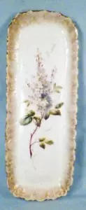 Limoges Visitenkarten Tablett Porzellan Flieder Blumen A Klingenberg Antik Schön - Bild 1 von 7