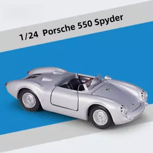 Modellino auto in metallo Porsche 550 Spyder scala 1:24 giocattoli ornamento IDEA REGALO - Foto 1 di 11