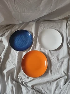 Vintage MCM Cathrineholm Enamelware Plate Knutsen Line Set Of 3 Steel - Picture 1 of 9