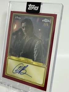 2025 Topps Disney Mint ORLANDO BLOOM Red Autograph 1/5 Encased Card CA-OB - Picture 1 of 8