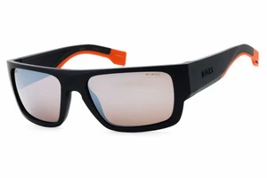 HUGO BOSS 1498/S LOX ZV Sunglasses Matte Blue Orange Frame Silver Polarised - Picture 1 of 4