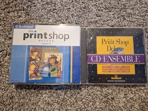 2002 Printshop Deluxe Version 15 Broderbund CD rom PC 4 Disc set edit software - Picture 1 of 4