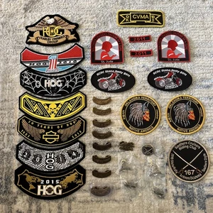 SET HARLEY DAVIDSON PATCHES UND PINS HOG und andere Zufälle Extra Pins - Bild 1 von 8