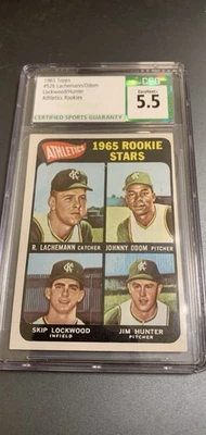 1965 topps athletics rookie 526 jim hunter CSG 5.5 - Image 1 of 4