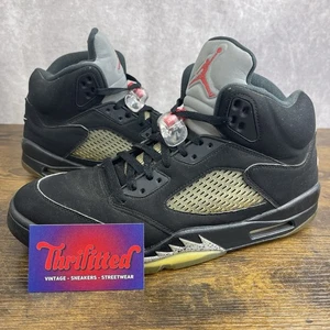 Zapatos para hombre Jordan 5 OG Mid negros metálicos plateados 2016 talla 10,5 845035-003 raros - Imagen 1 de 8