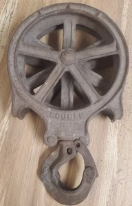 Antike Louden 1013 Riemenscheibe 7 Zoll Heu Loft Ban primitiv 12 1/4" lang - Bild 1 von 1