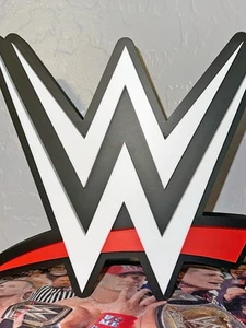 WWE logo desk Sign  - Picture 1 of 3