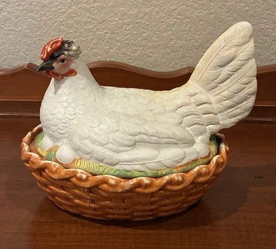 Striking Rare Antique Staffordshire Hen on Nest Tureen (c 1860s) - Image 1 of 4