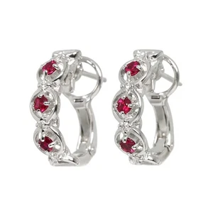 Pendientes con clip de diamantes rubí 0,04 quilates/0,04 quilates 18 quilates K18 WG 750 90299964 - Imagen 1 de 7