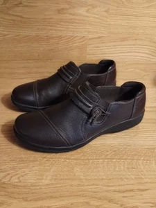 Clarks Women's 8.5M Brown Leather Cheyn Madi Slip-on Loafers Comfort Shoes - Picture 1 of 10