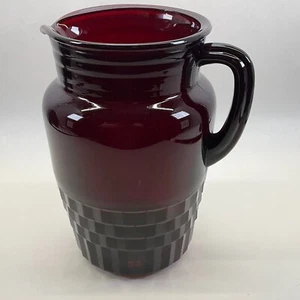 Jarra Anchor Hocking Royal Ruby Windsor 64 OZ - De colección - Imagen 1 de 3