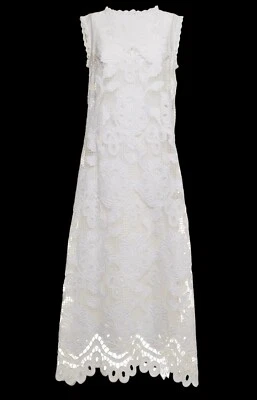 DOLCE & GABBANA White Lace Detail Sleeveless Maxi Dress Hide Zip NWT $3445 Sz 40 - Image 1 of 4
