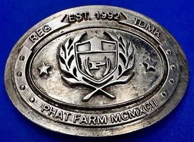 Hebilla de cinturón Phat Farm Clothing Brand Company promoción vintage 1992 Foto 1 de 4