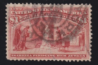 US 241 $1 Columbian Exposition Used VF SCV $600 - Image 1 of 2