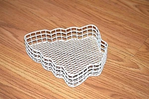 White Christmas Tree Candy Knickknack Potpourri Basket Tray - Picture 1 of 5