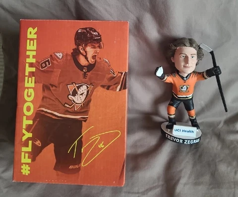 Anaheim Ducks Trevor Zegras Bobblehead Doll  2022   by UCI Health  NIB Cover