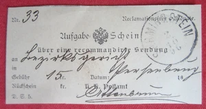 Orig. Billete de tarea Recepisse K. u. K. postal Sarmingstein St. Nikola 1896 - Imagen 1 de 5