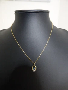 Goldkette mit Anhänger 14 Kt. (585) Saphir Brillanten - Bild 1 von 8