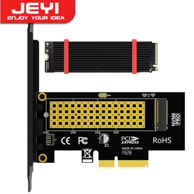 M.2 NVME SSD To PCIe 4.0 Adapter Card 64Gbps SSD X4 Desktop PC GEN4 + Heatsink - Image 1 of 4