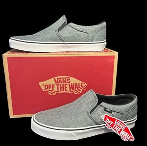 Zapatillas deportivas VANS "Off The Wall" ASHER para hombre negras/blancas talla 9 M nuevas en caja - Imagen 1 de 17