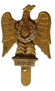 WW1 1st Royal Dragoons Cap Badge 105 Captured Eagle Bi-Metall Slider Antique - Bild 1 von 12