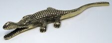 Brass Alligator Figurine Paperweight * Handcrafted * 7" * Polished * Ships Free!